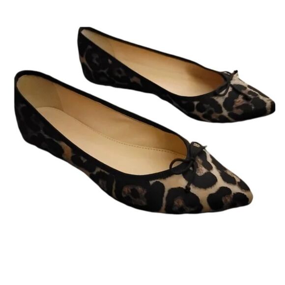 J. Crew Leopard Pattern Flats with Black Trim - Picture 1 of 7